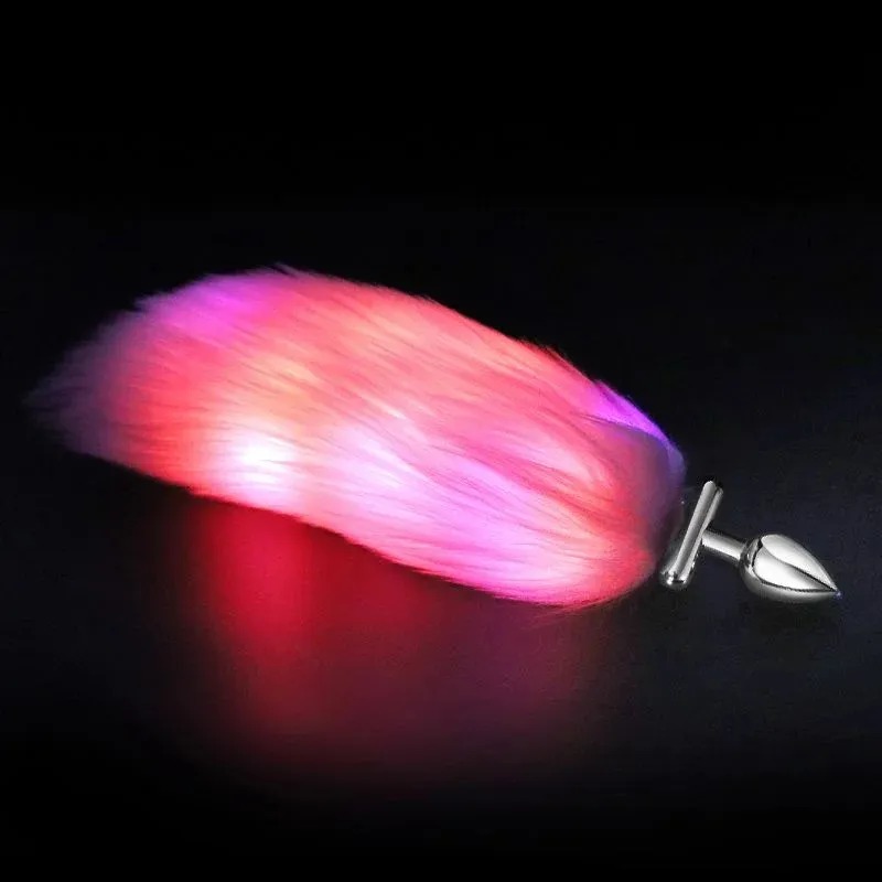 Plug Anal Metal com Rabo Iluminado